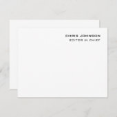 Cartons Réponse Professionnel Moderne Plain Simple (Devant / Derrière)