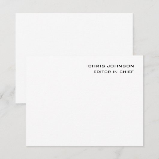 Cartons Réponse Professionnel Moderne Plain Simple (Devant / Derrière)