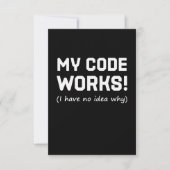 Cartons Réponse Programmeur Mon code fonctionne (Devant)