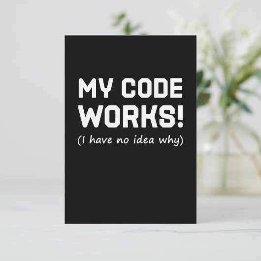 Cartons Réponse Programmeur Mon code fonctionne (Debout devant)