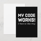 Cartons Réponse Programmeur Mon code fonctionne (Devant / Derrière)