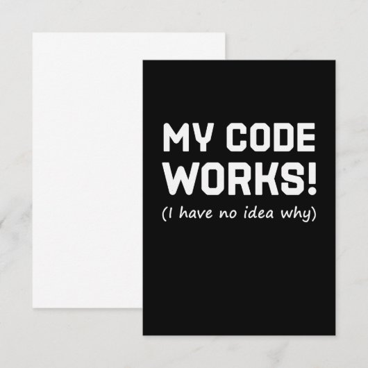 Cartons Réponse Programmeur Mon code fonctionne (Devant / Derrière)