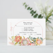 Cartons Réponse Protea fleurs pampas herbe et eucalychypre mariage (Debout devant)