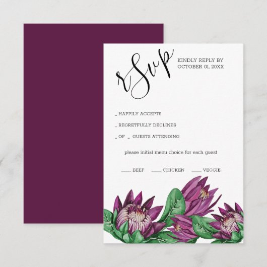 Cartons Réponse Protea King Protea (Devant / Derrière)