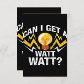 Cartons Réponse Puis-je avoir un Watt Watt ? - Funny Electricien (Devant / Derrière)