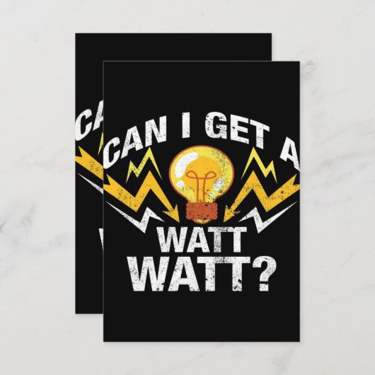 Cartons Réponse Puis-je avoir un Watt Watt ? - Funny Electricien (Devant / Derrière)