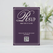 Cartons Réponse Purple Beige Luxury Wedding (Debout devant)