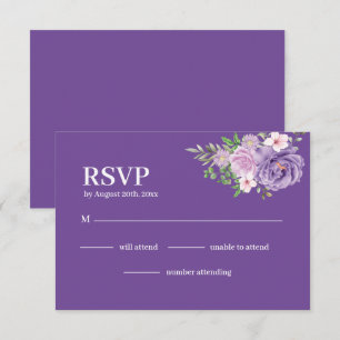 Cartons Réponse Purple Blooms Dusty Rose Floral Mariage