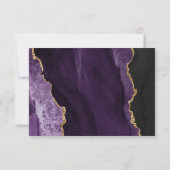 Cartons Réponse Purple Gold Agate Options de repas Noir Mariage RS (Dos)
