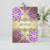 Cartons Réponse Purple Gold Damask Purple Party (Debout devant)