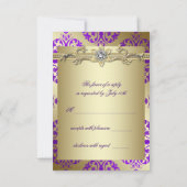 Cartons Réponse Purple Gold Damask Purple Party (Dos)