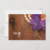 Cartons Réponse Purple Periwinkle, Pearls Barn mariage en bois RSV (Devant)