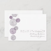 Cartons Réponse Purple Twine Globes Mariage R.S.V.P. (Devant / Derrière)