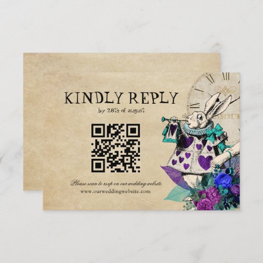 Cartons Réponse QR Code Dark Alice dans le Mariage Wonderland (Devant / Derrière)