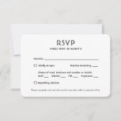Cartons Réponse QR Code et options de repas Chic simple Mariage ph (Devant)