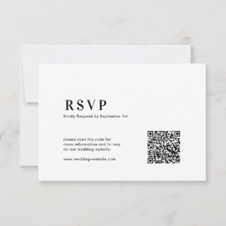 Cartons Réponse  QR Code Modern Minimalist Bold Typography Wedding
