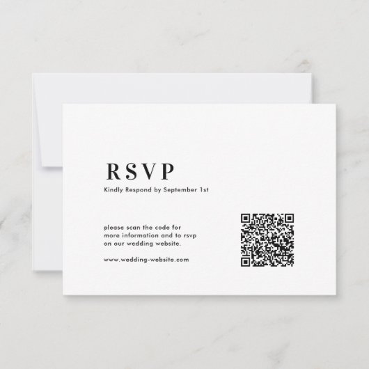 Cartons Réponse  QR Code Modern Minimalist Bold Typography Wedding (Devant)