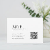 Cartons Réponse  QR Code Modern Minimalist Bold Typography Wedding (Debout devant)