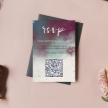 QR Code Moderne Aquarelle Bijoux tons Boho Mariage
