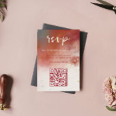 Cartons Réponse QR Code Moderne Aquarelle Terracotta Boho Mariage