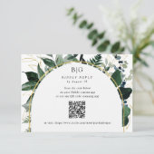 Cartons Réponse QR code Moderne Botanique Vert feuillage mariage (Debout devant)