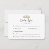 Cartons Réponse QR Code & Photo Elegant Quinceañera Gold Crown (Devant)