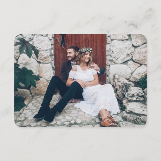 Cartons Réponse QR Code & Photo Mariage Site Web Boîtier simple (Dos)