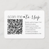 Cartons Réponse QR Code & Photo Mariage Site Web Boîtier simple (Devant)