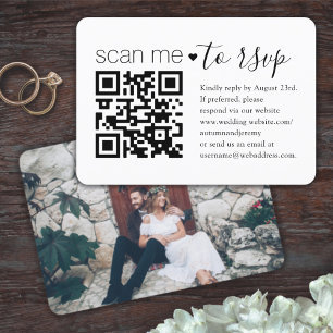 Cartons Réponse QR Code & Photo Mariage Site Web Boîtier simple