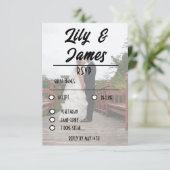 Cartons Réponse QR Code & Photo Mariage Website Simple (Debout devant)