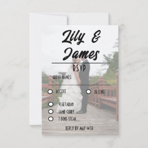 Cartons Réponse QR Code & Photo Mariage Website Simple