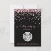 Cartons Réponse QR Code Rose noir Gold rose Parties scintillant ma (Devant)