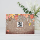 Cartons Réponse QR Code Rustique Mariage de automne de briques (Debout devant)