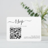 Cartons Réponse QR Code Simple Photo Mariage (Debout devant)
