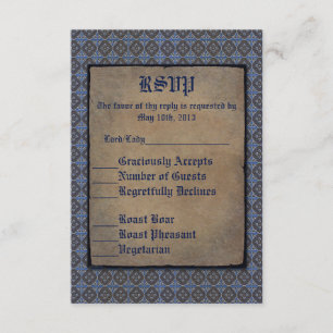 Cartons Réponse Quatrefoils Gold sur Blue