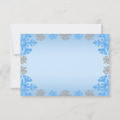 Cartons Réponse Quinceañera Ice Blue Silver Winter Snowflake (Dos)