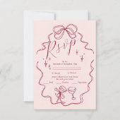 Cartons Réponse Quirky Bow Mariage manuscrit (Devant)
