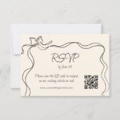 Cartons Réponse Quirky Bow Mariage manuscrit (Devant)