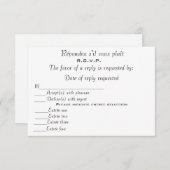 CARTONS RÉPONSE R.S.V.P (Devant / Derrière)