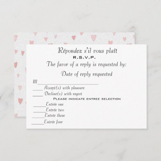 CARTONS RÉPONSE R.S.V.P (Devant / Derrière)