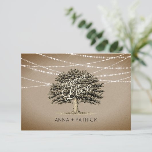 Cartons Réponse Racine dans l'amour rustique arbre et lumière mari (Debout devant)