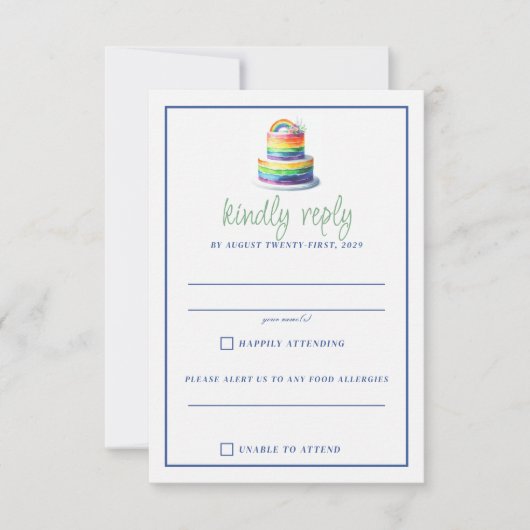 Cartons Réponse Rainbow Cake (Devant)