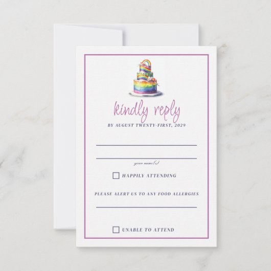 Cartons Réponse Rainbow Cake (Devant)