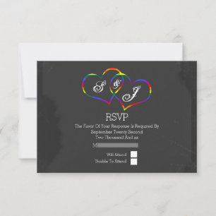Cartons Réponse Rainbow Doodle Heart Chalkboard Gay Mariage