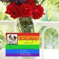 Rainbow Strike LGBTQ Couple Photo Mariage gay