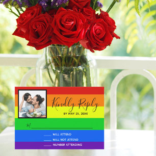 Cartons Réponse Rainbow Strike LGBTQ Couple Photo Mariage gay