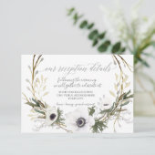 Cartons Réponse Réception Anémonique Floral BOHO Wreath Aquarelle (Debout devant)