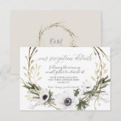 Cartons Réponse Réception Anémonique Floral BOHO Wreath Aquarelle (Devant / Derrière)