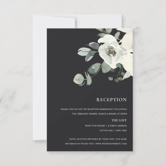 CARTONS RÉPONSE RÉCEPTION DE LA BUNCH DE COULEUR D'EAU BLACK IVORY (Devant)