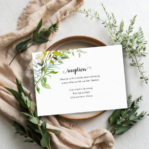 Cartons Réponse Réception de mariage élégante aquarelle verdure